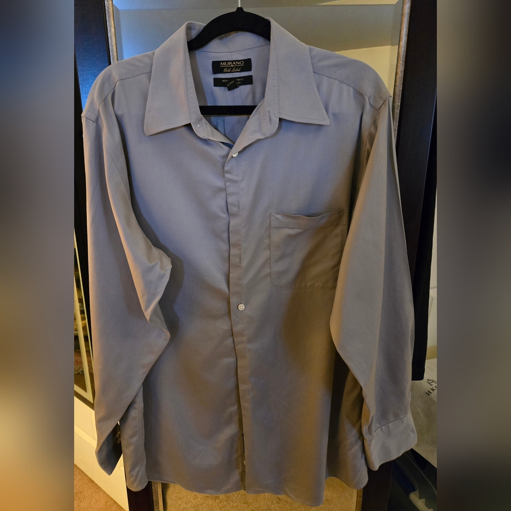 Murano Men's Gray Casual Button Down Shirt